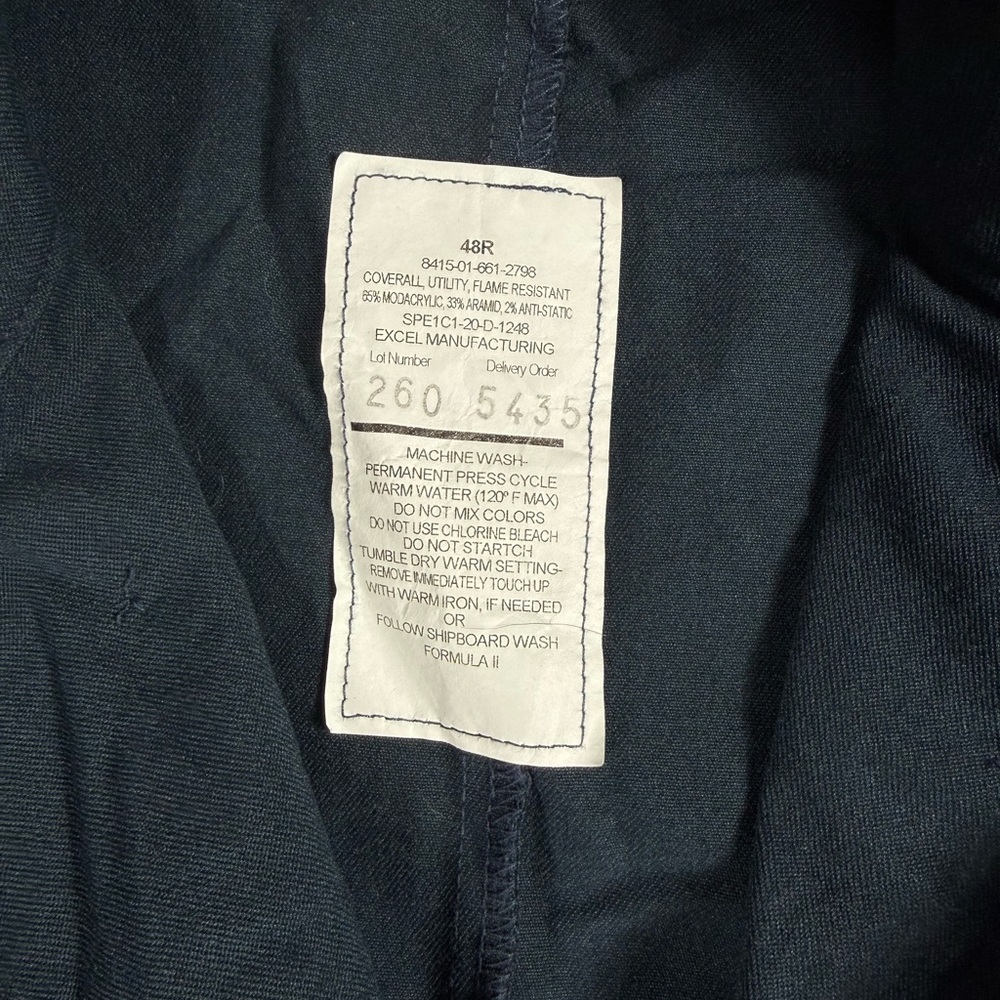 Excel FR navy blue coveralls size XL 48‎ reg - Picture 6 of 7